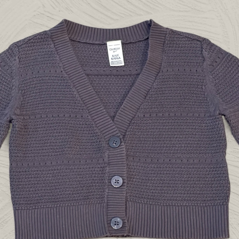 Girls Charcoal Cardigan NWOT - Picture 2 of 6
